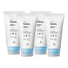 Kit 4 Desodorantes em Creme Leite de Algodão Natura Proteção Suave e Rápida