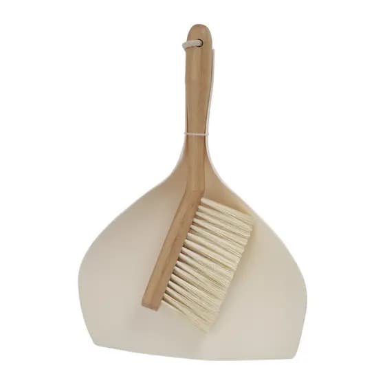 Escova de Bambu e Pá para Limpeza Branco Off Oikos Lavanderia Cozinha