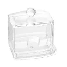 Porta Cotonete e Algodão de Acrílico My Box 9,5x8x10cm Transparente Organizador Bancada Tampa Banheiro Penteadeira Caixa
