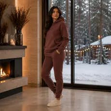 Conjunto Moletom Feminino Flanelado Inverno Quentinho Blusa Com Touca e Calça