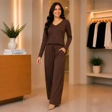 Conjunto Feminino Longo Premium Conforto e Elegância Outono Inverno