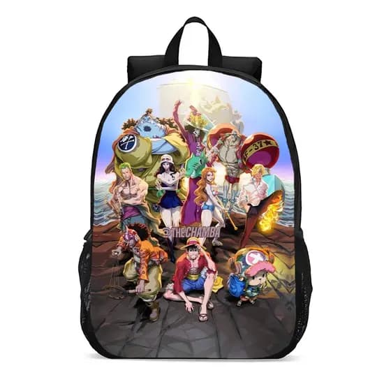 Mochila escolar juvenil infantil anime chapéu de palha one piece aventura Tripulação unida promoção