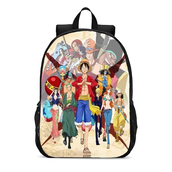 Mochila escolar juvenil infantil chapéu de palha luffy volta as aulas crianças