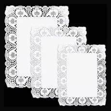 Kit 100 Toalha Rendada De Papel Retangular Decorações de Festas e Casamento