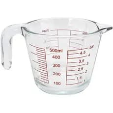 Jarra Medidor Vidro com Alça Graduado 350ml -500ml