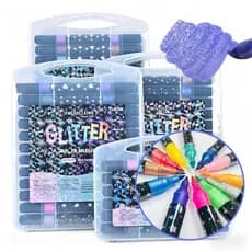 Marcador metálico 12/36/72/48/24/96 caneta de glitter de cabeça dupla marcador de cabeça dupla brilhante