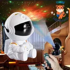 Mini Projetor De Luz Noturna Estrela De Astronauta Decoração Para Galáxia Luz De Luminaria Girado Céu Estrelada