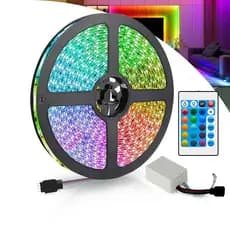 Fita LED RGB 3528 5m 300 Leds com Controle Decoração Casa Loja Gesso Teto Sanca Vitrine