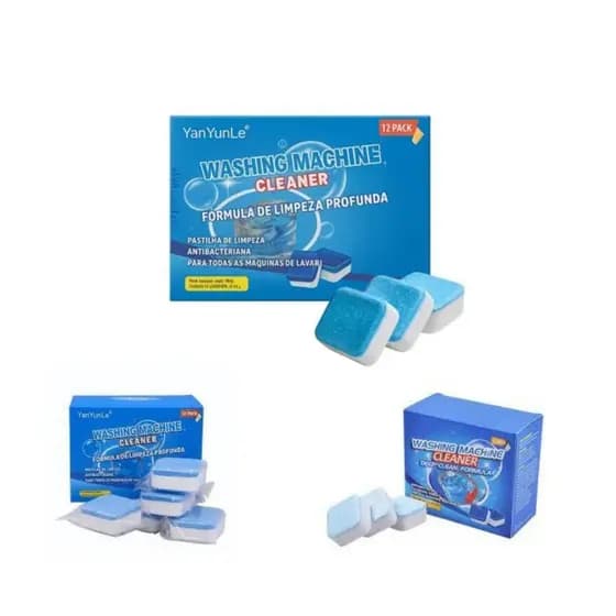 Kit 12un Comprimido Limpador Maquina Lavar Roupa Higienizador