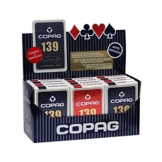 Kit com 2 CAIXAS Baralho COPAG 139 ORIGINAL caixa fechada lacrado  Naipe Convencional AZUL e VERMELHO cx c/12unidades Al