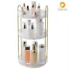Organizador de Maquiagem Giratório – Suporte Multiuso 2/3 Andares p/ Cosméticos e Perfumes