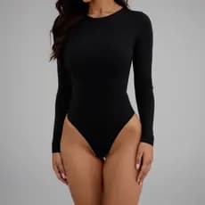Body Feminino Manga Longa Bori Suplex Premium Bodi Gola Careca Frio Justo Bore Confortável Inverno Casual