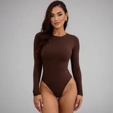 Body Manga Longa Bori Feminino Suplex Liso Bodi Básico Tendencia Bore Gola Canoa Frio Moda Feminina Inverno