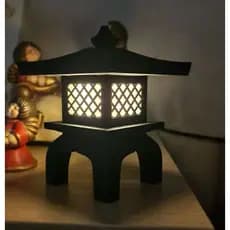 luminária oriental Zen- iluminação decorativa 3D para vela artificial
