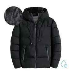 Outono e Inverno Jaqueta Bobojaco Masculina Forrada  Com Capuz E Ziper Cor Liza Preto M AO G5