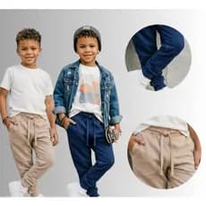 Kit 2 Un Calças Infantil Moletinho Moda Jogger Com Bolso 2 Ao 10