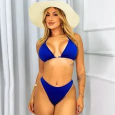 Biquíni Cortininha 2 Peças Calcinha Asa Delta Fio Duplo Modela O Corpo P Ao GG
