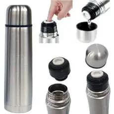 Garrafa Térmica Inox 750ml Parede Dupla Vedação Click Bebida Quente Fria Viagem Academia Trabalho