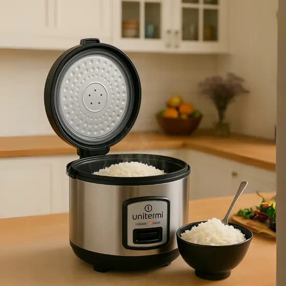 Panela Elétrica arroz perfeito 6 xícaras inox antiaderente automática aquecimento copo dosador