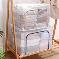 Caixa Grande Multiuso 100L para Organização de Roupa Brinquedo Documentos Utilidades Domésticas