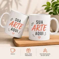 Caneca de Porcelana Personalizada 325ml Sua Arte Aqui