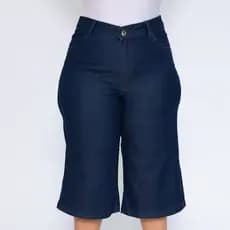 Bermuda Pantacourt wide leg cintura  alta lycra