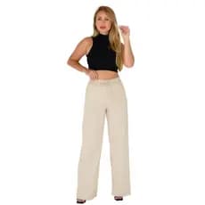 Calça Wide Leg Pantalona de Linho
