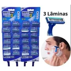 BARBEADOR APARELHO DE BARBEAR COM 3 LAMINAS CARTELA COM 24UND