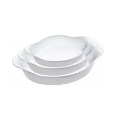 Conjunto de Assadeiras Nadir Opaline em Vidro 3 Peças