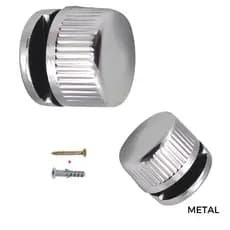 Botão Francês Luxo Suporte Para Espelho De Metal Cromado - IMPECÁVEL
