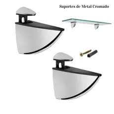 SUPORTE DE PRATELEIRAS BICO DE TUCANO DE METAL ROBUSTO CROMADO