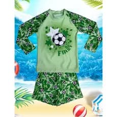 Roupa de Banho Conjunto Kit Camiseta UV50+ e Sunga Boxer Infantil Masculino