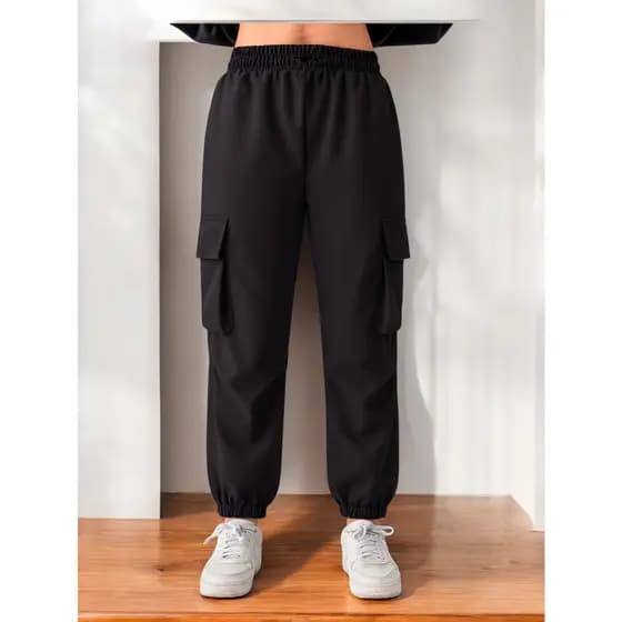 Calça Cargo Feminina Juvenil Oversized Estilo Streetwear – Tamanhos 12 a 16