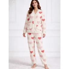 Pijama Feminino Soft Inverno Conjunto Cardigan e Calça  Moda Feminina Inverno, Pijama Quentinho, Confortável e Estiloso