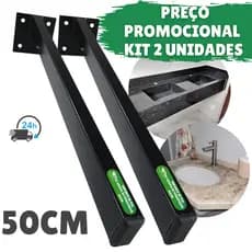 Kit 2 Suporte De Pia 2 Grapa De Parafusar 50cm Com Pintura Eletrostática Base Reforçada
