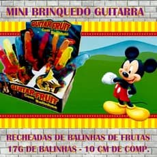12 Brinquedo Guitarrinha divertida com balinhas de frutas.