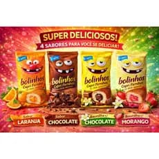 *PROMOÇÃO*Mix 40 Bolinhos 4 Sabores - Laranja, chocolate, baunilha com chocolate e baunilha com morango