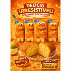 10UND Bolinho Sabor Laranja 35g cada bolinho