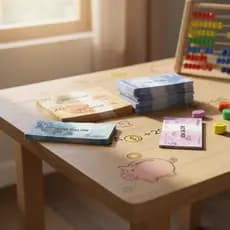 Dia de aprender brincando, Tatuagens temporárias e kit pedagógico n.3 financeiro infantil