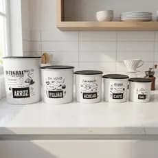 Pote de Mantimentos Para Cozinha + Jarra de Suco 1,8L + Conjuntos Potes De Plástico Jogo 16Pçs
