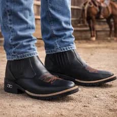Bota Botina Country Texana RodeioMasculina sintetico de alta qualidade Estilo, Bordado Exclusivo