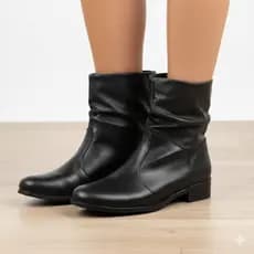 Bota feminina sanfonada cano baixo forro macio moderno confortável montaria