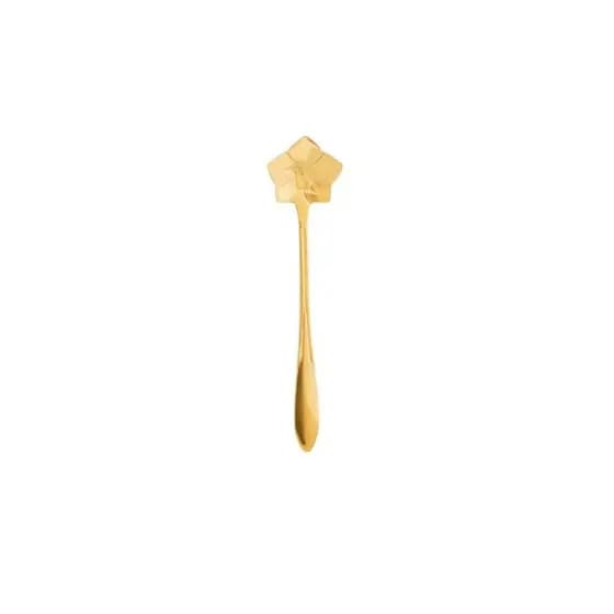 COLHER AÇO INOX  CHA FLORES VARIADOS DOURADO WOLFF UNITARIO
