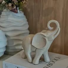ELEFANTE POLIRESINA G BEGE 22,5X21CM FLORARTE