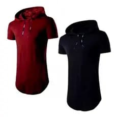 Kit 2 Camisas Longline Oversized Com Capuz Swag Básica C32