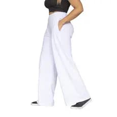 Calça Feminina Pantalona Tecido Malha Algodão