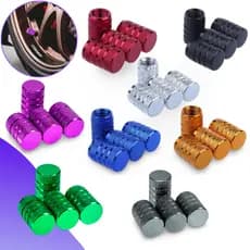 kit Tampinha Tampas Da Válvula Do Pneu De Carro De Metal Aluminio Carro Biquinho Moto Bicicleta Bike