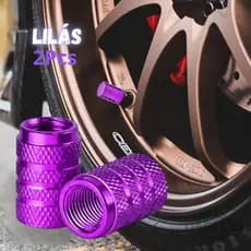 kit 2 Tampinha Tampas Válvula Pneu Bico Metal Alumínio Carro Biquinho, Moto, Roxa Bicicleta Lilás LS