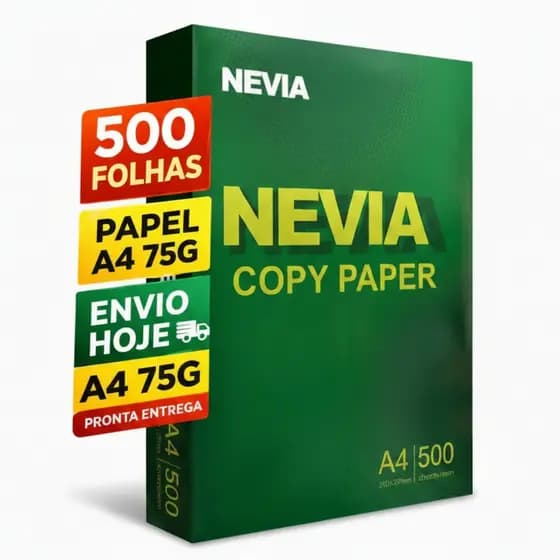 Papel Sulfite A4 Nevia 500 Folha Ofício Resma 75gr Branco Sustentável Premium Alta Qualidade Impressora