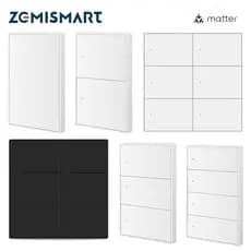 Zemismart Matter WiFi Interruptor Inteligente Neutro 1/2/3/4/6 Botão Interruptor,SmartThings Homekit APPTimer,Siri Voice